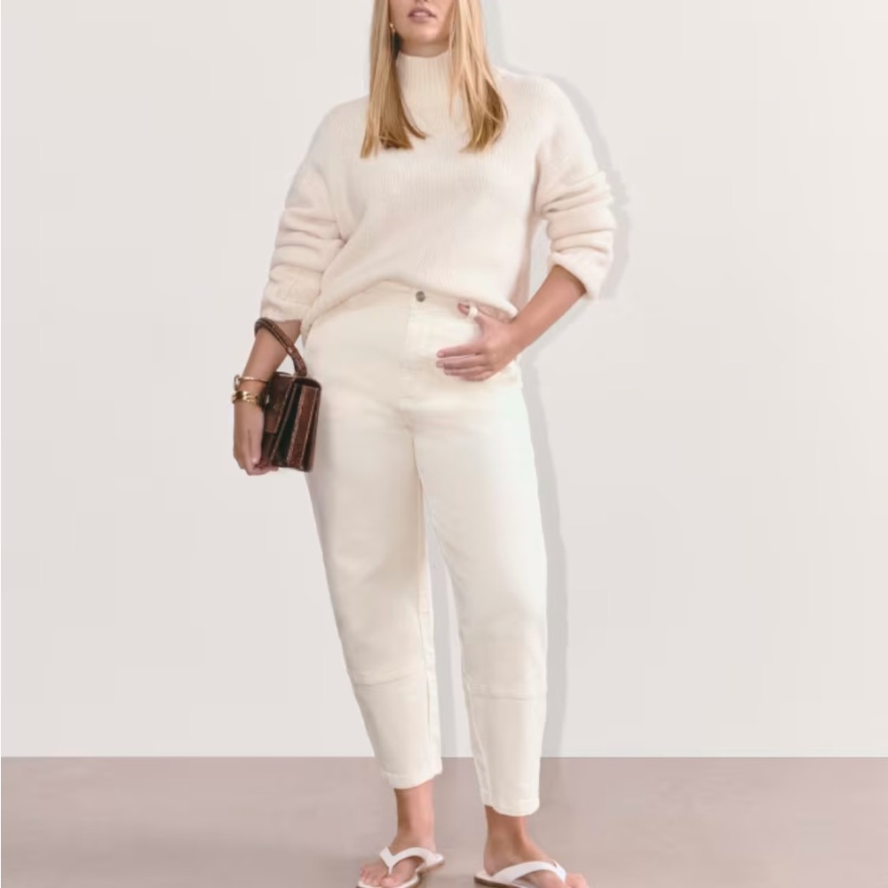 BNWT Everlane The Utility Barrel pant, Bone, Women’s size 16